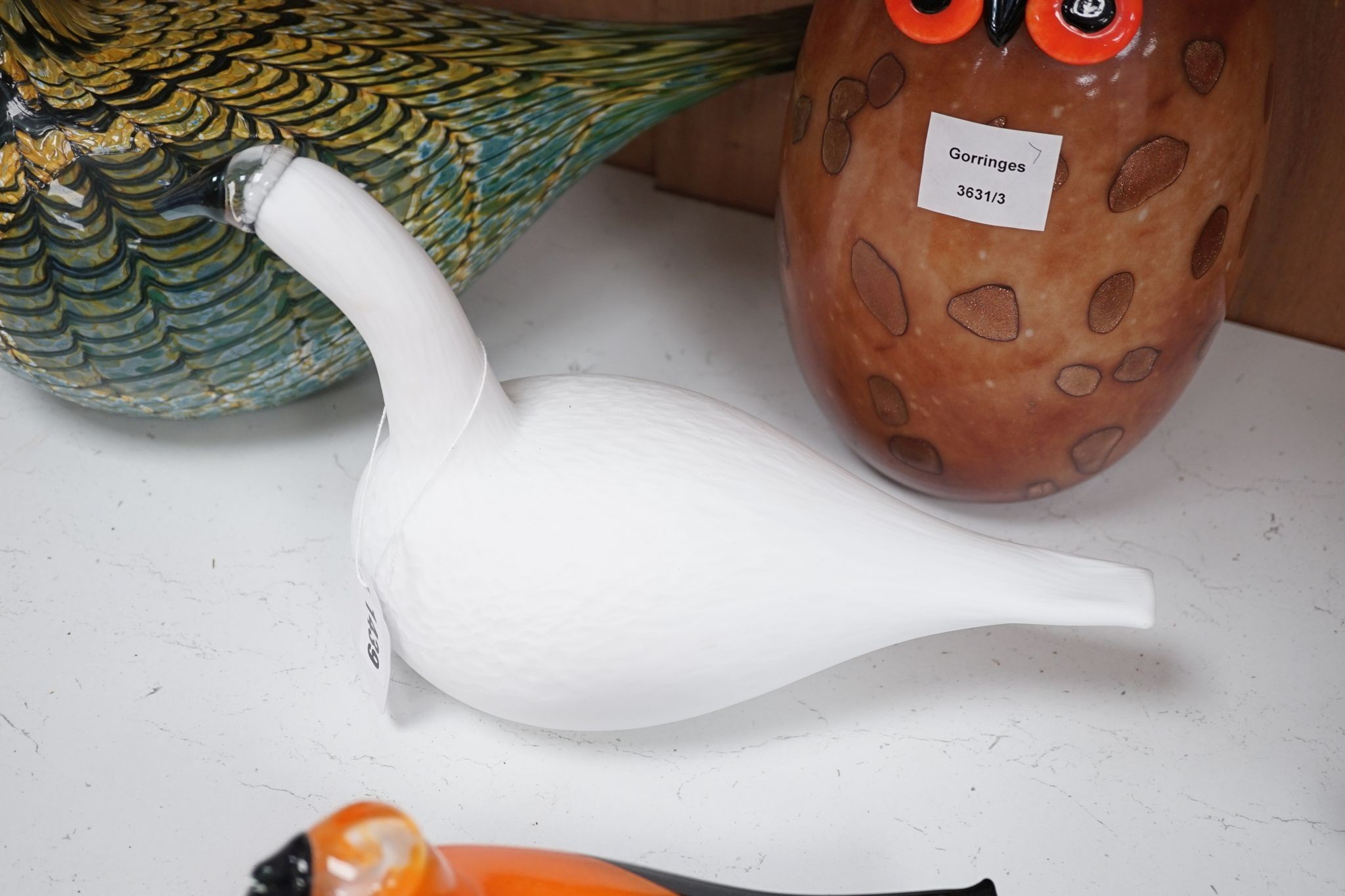 Seven Olive Toikka for littala studio glass birds, owl 26cm